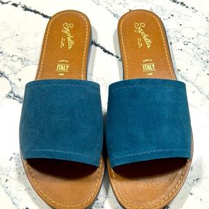 Seychelles Blue Suede Sandals